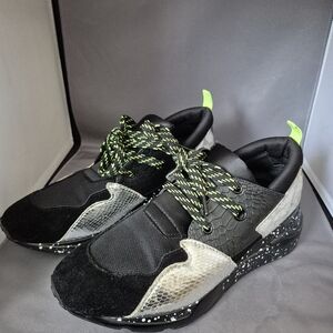 Steve Madden Black and Gray Sneakers with Neon Highlights